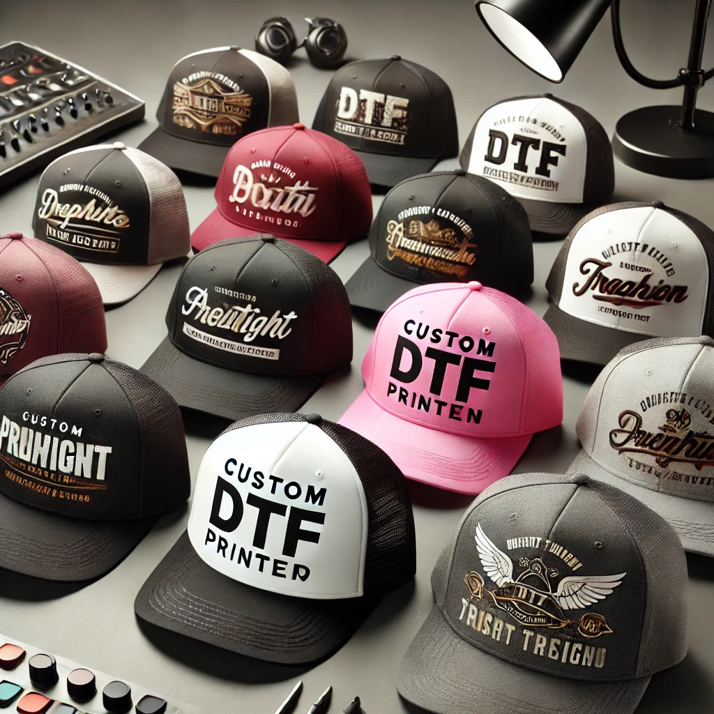 Petten met aangepaste DTF-ontwerpen