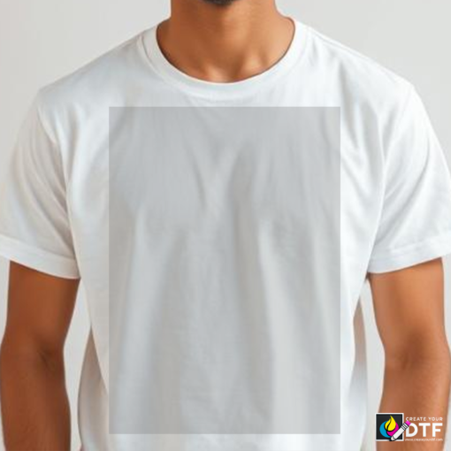 Custom DTF Transfer for Light Fabrics – Design Online, A4 A3 Label Logo Sizes with T-Shirt Mockup - Image 5