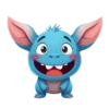 A Blue Creature With A Heart In His Mouth Smiling #4273 | Free PNG Download