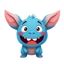 A Blue Creature With A Heart In His Mouth Smiling #4273 | Free PNG Download