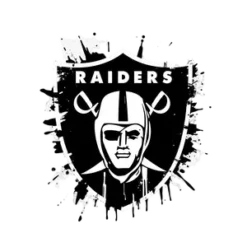 Black And White Raiders Shield With Graffiti Splash No #6374 | Free PNG Download