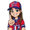 Buffalo Bills Fan Girl With Foam Finger And Team Cap Cartoon #4967 | Free PNG Download