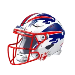 Buffalo Bills Football Helmet Crushed With Claw Marks No #7255 | Free PNG Download
