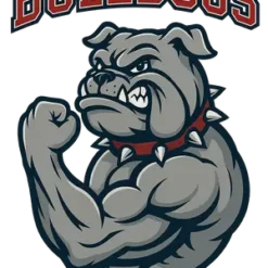 Bulldog Mascot Flexing #2162 | Free PNG Download