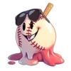 Cartoon Baseball Melting Like Ice Cream With Sunglasses No #8434 | Free PNG Download