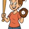 Cartoon Baseball Mom #9531 | Free PNG Download