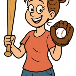 Cartoon Baseball Mom #9531 | Free PNG Download