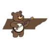 Cartoon Bear Playing Banjo Inside Tennessee Map #3309 | Free PNG Download