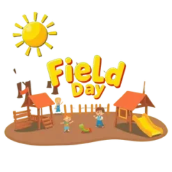 Cartoon Field Day Banner With Sunshine And #3542 | Free PNG Download