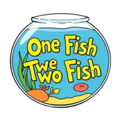 Cartoon Fish Bowl With One Fish Two Fish Seuss Font No #5728 | Free PNG Download