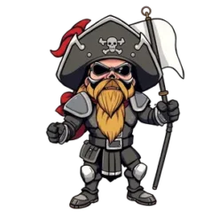 Cartoon Style Raider Pirate With Football Armor And Flag No #8911 | Free PNG Download