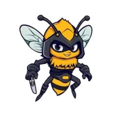 Cartoon Warrior Bee #6536 | Free PNG Download