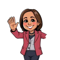 Chibi Kamala Harris Waving In Front Of Capitol Building No #6040 | Free PNG Download