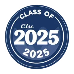 Class Of 2025 Inside A Round Badge Navy Blue And White #5278 | Free PNG Download