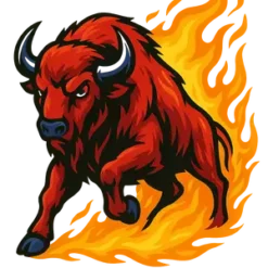 Flaming Team Buffalo #2003 | Free PNG Download