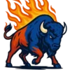Flaming Team Buffalo #9196 | Free PNG Download