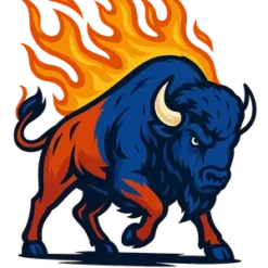 Flaming Team Buffalo #9196 | Free PNG Download