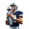 Football Player Holding Lombardi Trophy With Confetti No #4982 | Free PNG Download