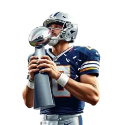 Football Player Holding Lombardi Trophy With Confetti No #4982 | Free PNG Download