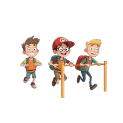 Funny Field Day Characters In Obstacle Course Challenge No #2505 | Free PNG Download
