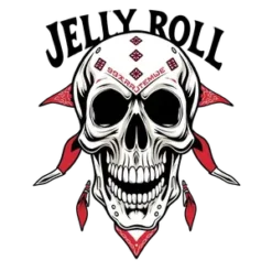 Jelly Roll Skull Design With Bandana And Country Rock Theme #8046 | Free PNG Download