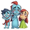 Joy Sadness Anger Fear And Disgust Posing Together With #5968 | Free PNG Download