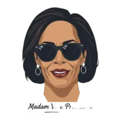 Kamala Harris With Sunglasses And Madam Vice President Label #2855 | Free PNG Download
