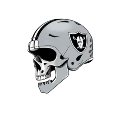 Las Vegas Raiders Skull Helmet With Silver Flames And Dark #5188 | Free PNG Download