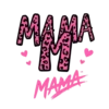 Mama Bold Pink Leopard Print Letters Thick Black Outline #5794 | Free PNG Download