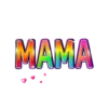 Mama Bold Rainbow Foil Text With Shiny Reflection #6661 | Free PNG Download