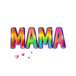 Mama Bold Rainbow Foil Text With Shiny Reflection #6661 | Free PNG Download