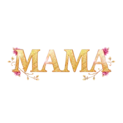 Mama Gold Foil Lettering With Sparkles Pink Glow Effect And #6533 | Free PNG Download
