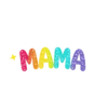 Mama Rainbow Glitter Filled Text With Clouds And Stars #9638 | Free PNG Download