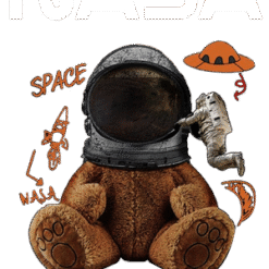 Nasa Astronaut bear Poster Outer Space for T-shirt PNG Download