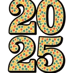 Retro 2025 Confetti Celebration #9264 | Free PNG Download