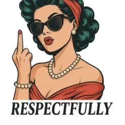 Retro Funny DTF Transfer, Respectfully Middle Finger #5542 | Free PNG Download