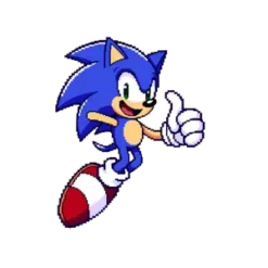 Retro Sonic Pixel Art Jumping With Thumbs Up No #9730 | Free PNG Download