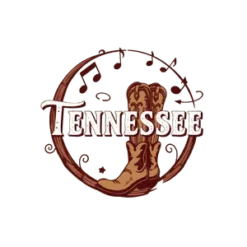Tennessee Text With Country Boots Music Notes And Rustic #7755 | Free PNG Download