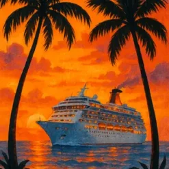 Tropical Sunset Voyage #8614 | Free PNG Download