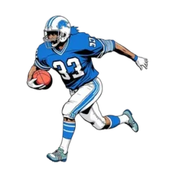 Vintage Detroit Lions Football Player Running With Ball 90s #7071 | Free PNG Download
