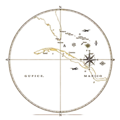 Vintage Map Of Gulf Of Mexico With Compass And #9053 | Free PNG Download