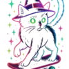 Witchy Cat Skateboarding #3132 | Free PNG Download