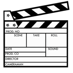 White Clapperboard Drawing PNG Download