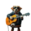 A Cute Dog Playing An Acoustic Guitar While Sitting On A #6352 | Free PNG Download