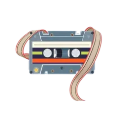 A Retro Vintage Cassette Tape With Partially Unraveled #8441 | Free PNG Download