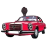 A Vintage Illustration Of A Red Retro Mercedes Benz Car | Free PNG Download