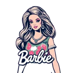 Barbie With Retro 70s Typography Boho Floral Background #8271 | Free PNG Download