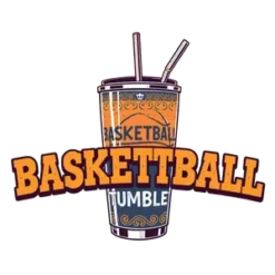 Basketball Tumbler With Retro 70s Typography Boho Floral #8687 | Free PNG Download