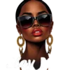 Black Boss Lady Chic Modern Fashion Sunglasses And Gold #8788 | Free PNG Download