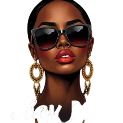 Black Boss Lady Chic Modern Fashion Sunglasses And Gold #8788 | Free PNG Download